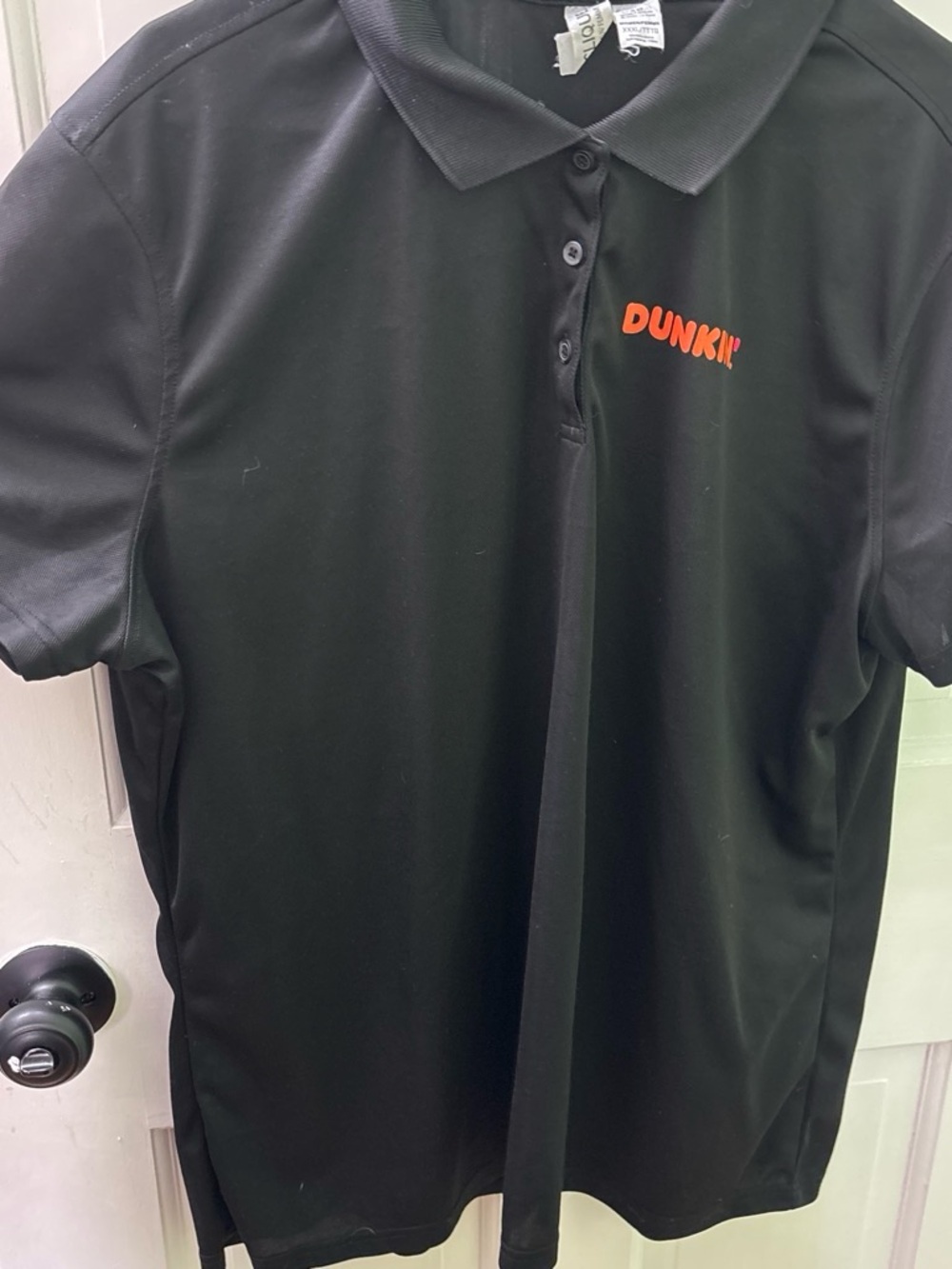 Unk Black Polo Shirt with Orange Dunkin' Logo